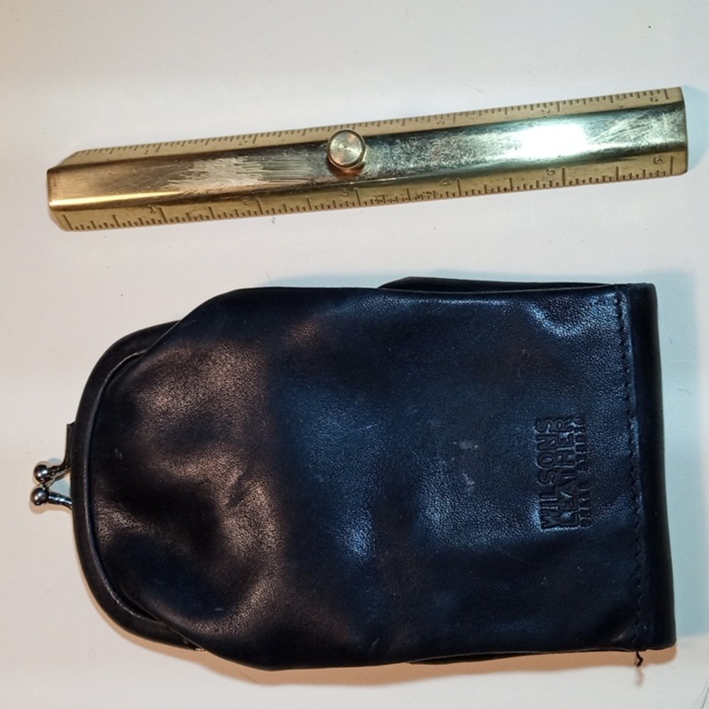 Wilson's Leather Cigarette Case Double pocket Black Authentic Vintage Soft